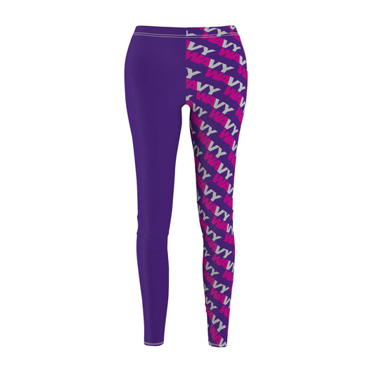 Womens WAVY Half Print Casual Leggings