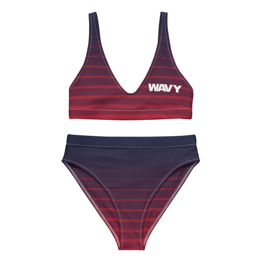 WAVY Brand Womens High Waist Bikini Set.