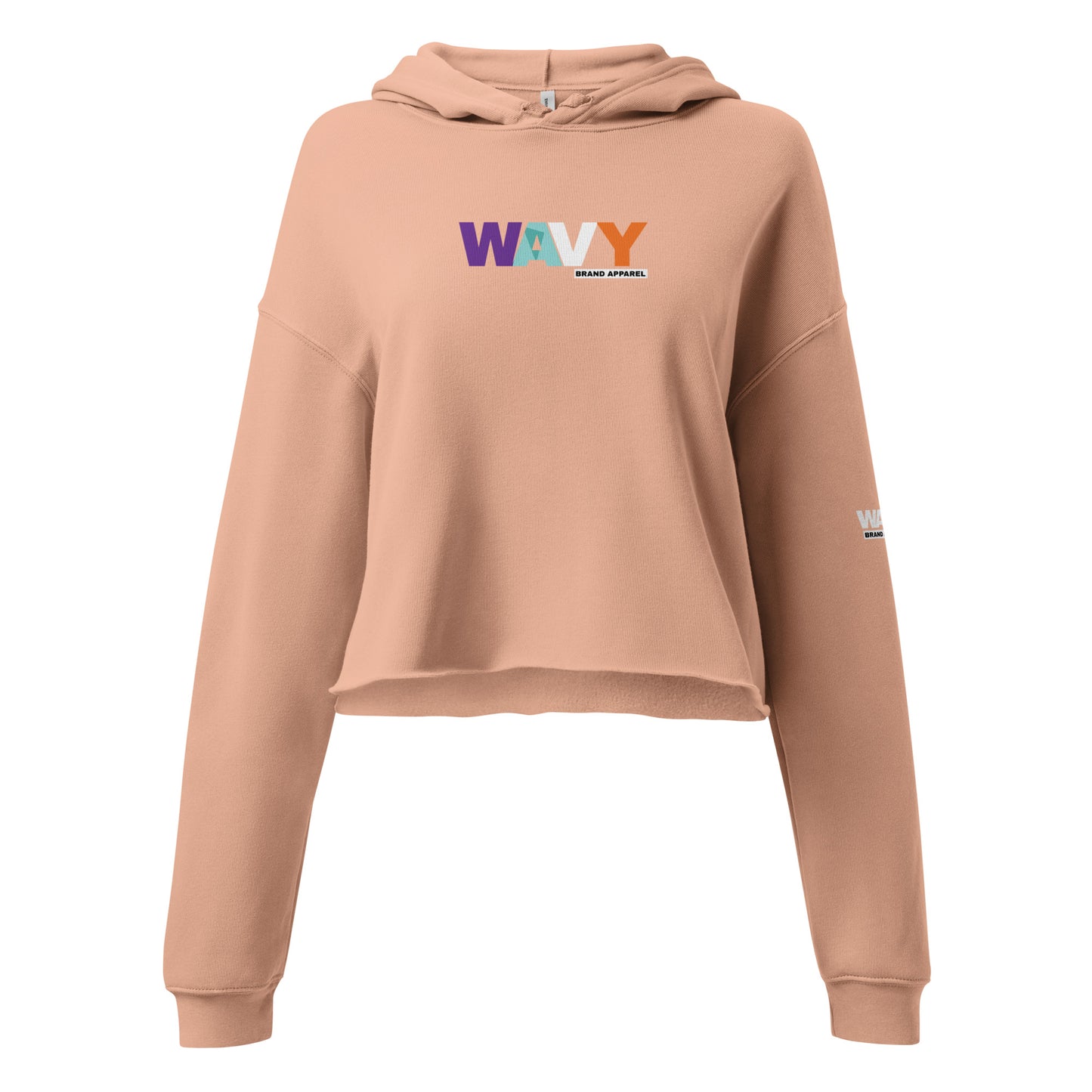 WAVY Womens Premium Multicolored Logo Crop Top Hoodie
