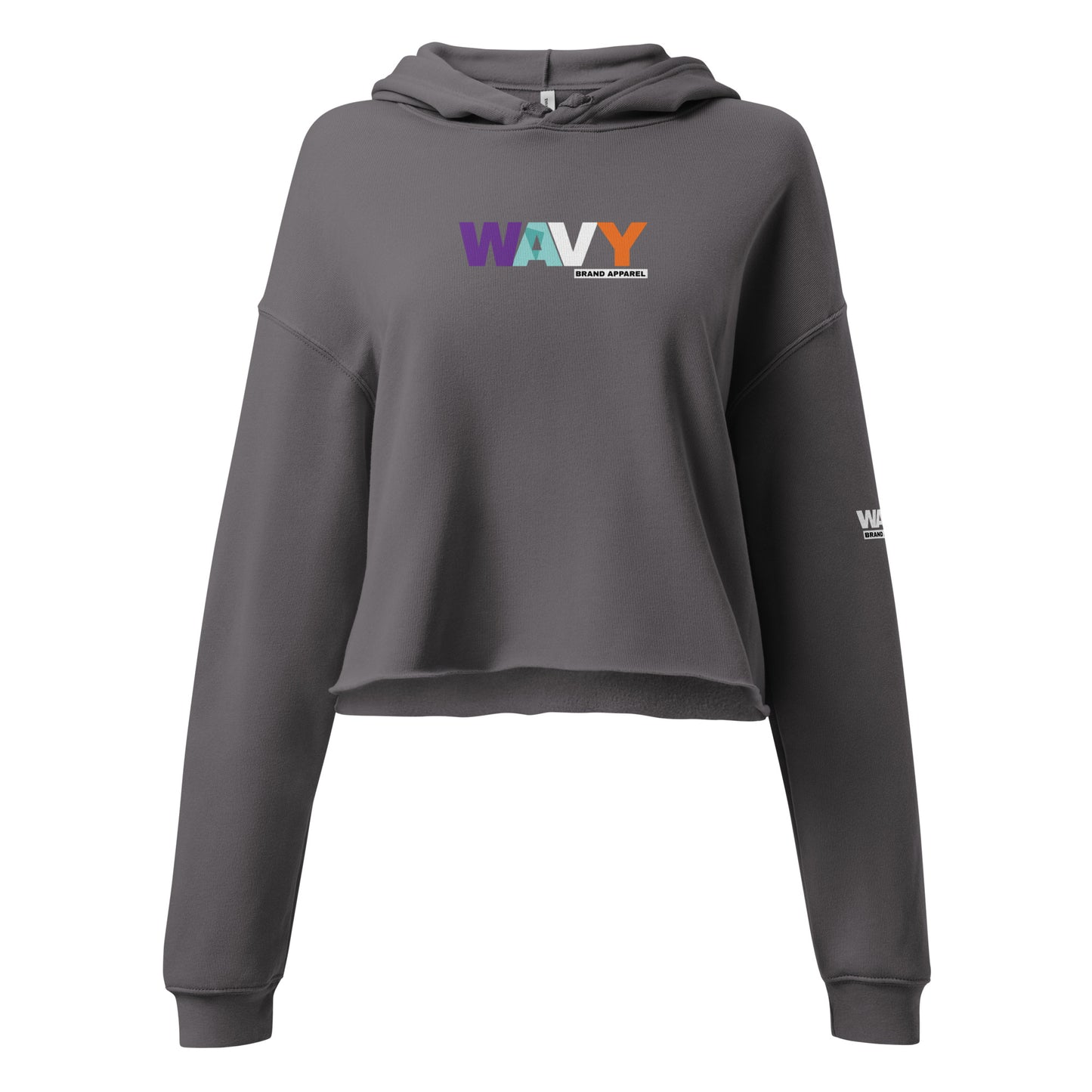 WAVY Womens Premium Multicolored Logo Crop Top Hoodie